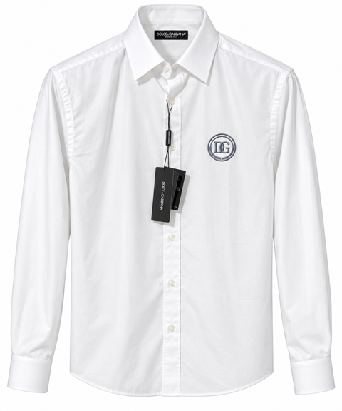 Dolce & Gabbana DG Monogram Long-Sleeve Shirt – White