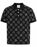 Casablanca Monogram Knit Polo – Black & White