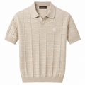 Stefano Ricci Textured Knit Polo – Ivory Beige