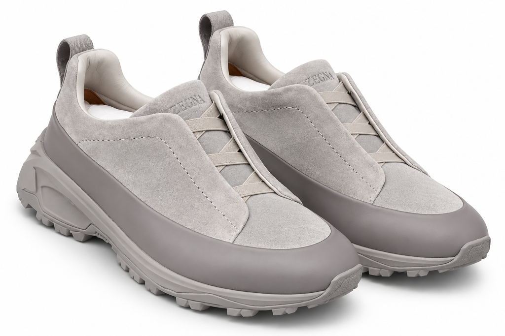 Zegna Triple Stitch Outdoor Sneakers – Light Grey