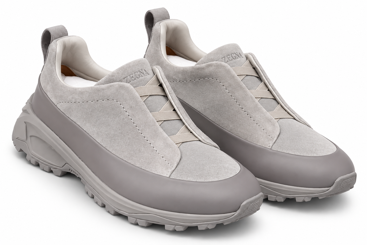 Zegna Triple Stitch Outdoor Sneakers – Light Grey