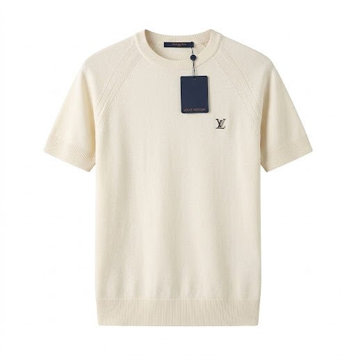 Louis Vuitton Fine Knit Short-Sleeve Sweater – Cream
