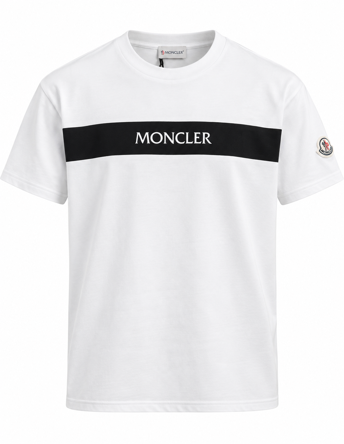 Moncler Logo Stripe T-Shirt – White