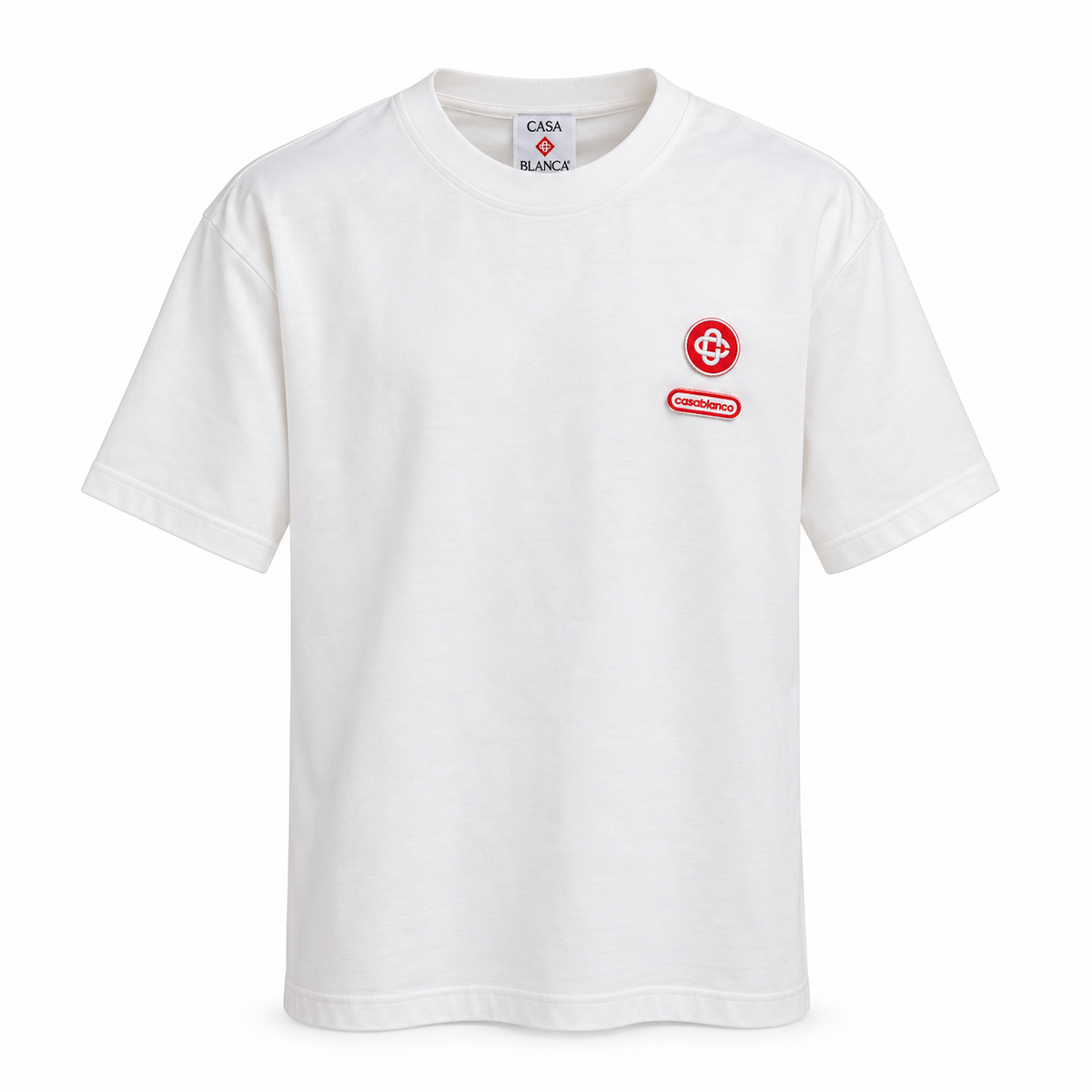 Casablanca Logo Patch T-Shirt – White & Red