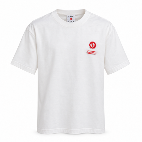 Casablanca Logo Patch T-Shirt – White & Red