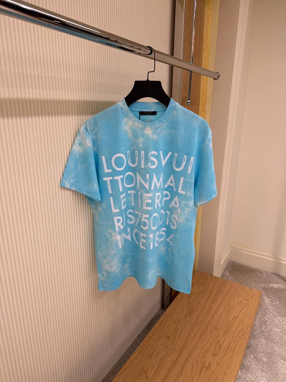 Louis Vuitton Bleached Graphic Printed T-Shirt – Light Blue