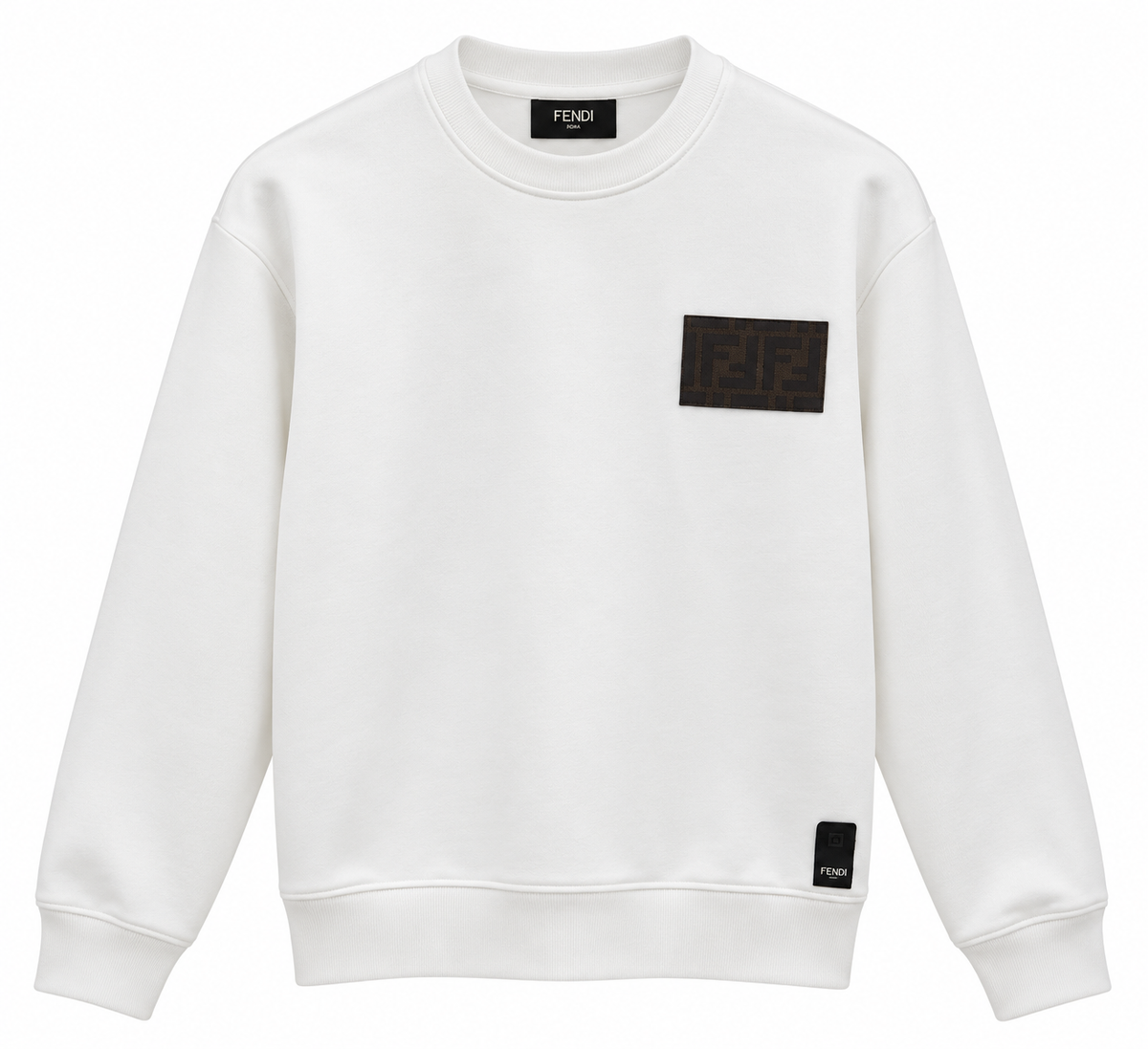Fendi FF Logo Patch Sweatshirt – White