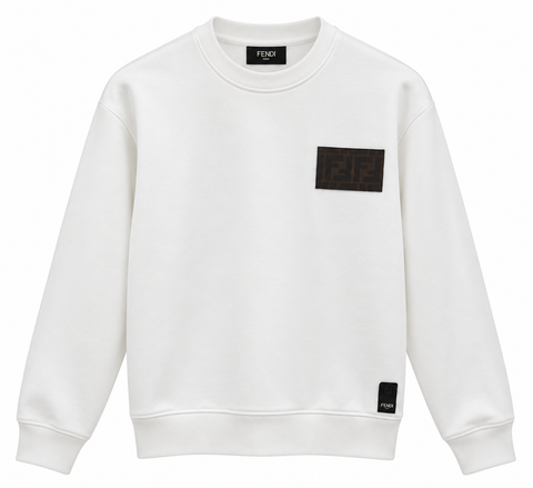 Fendi FF Logo Patch Sweatshirt – White