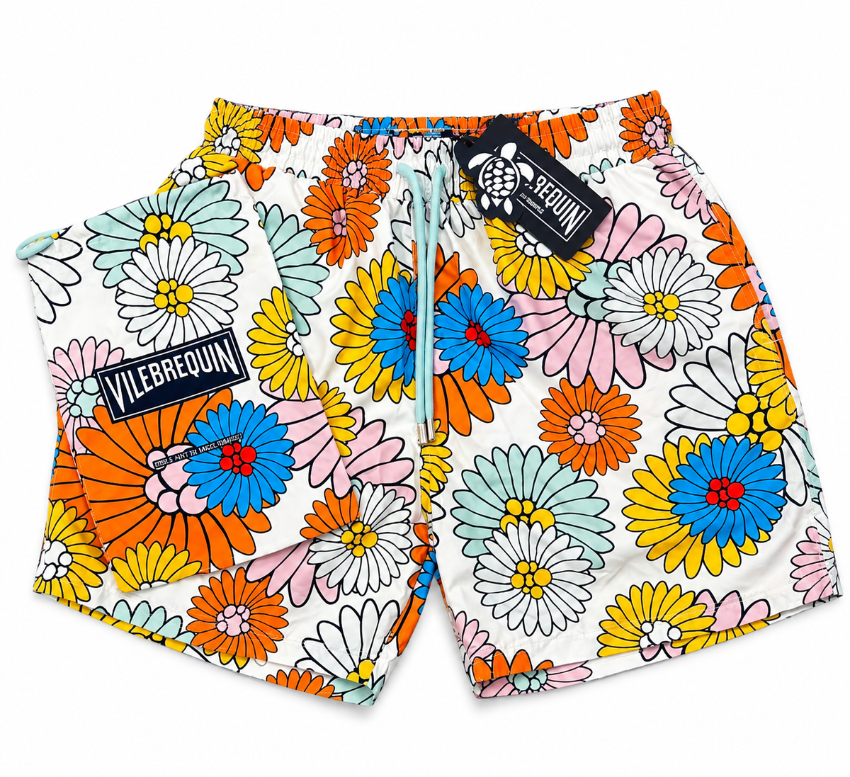 Vilebrequin Daisy Floral Swim Shorts – White & Multicolor