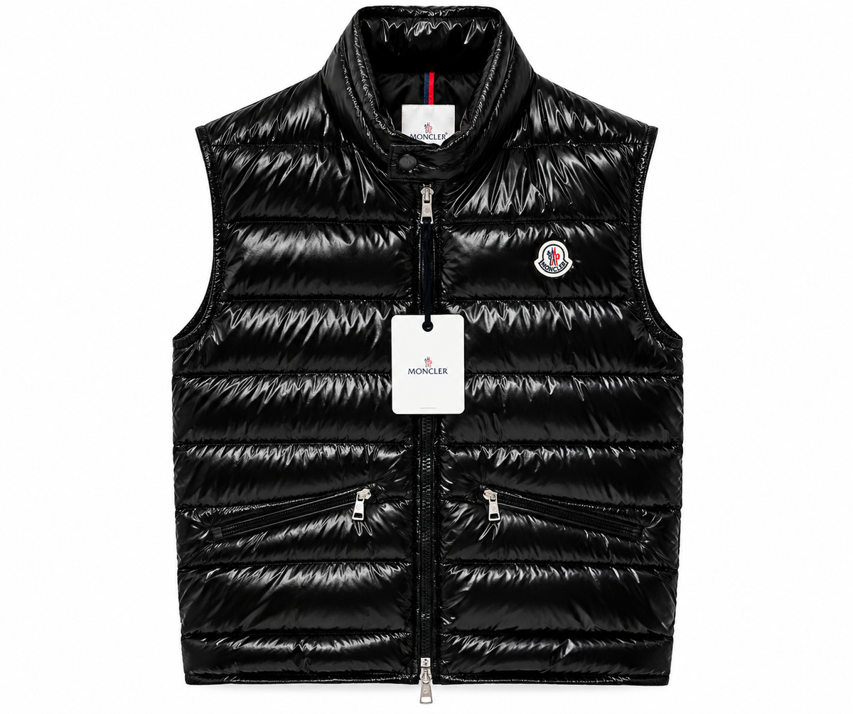 Moncler Glossy Quilted Puffer Vest – Black
