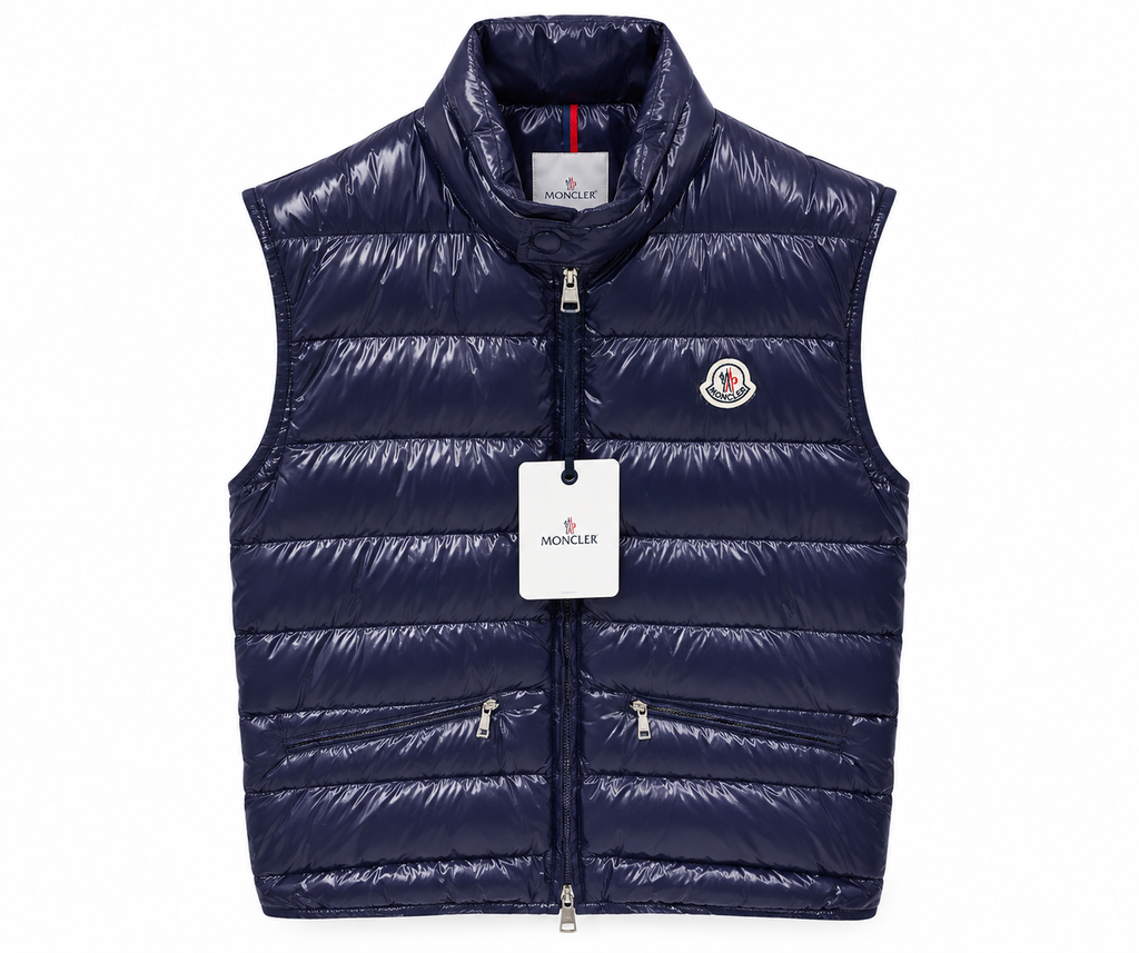 Moncler Quilted Puffer Vest – Navy Blue