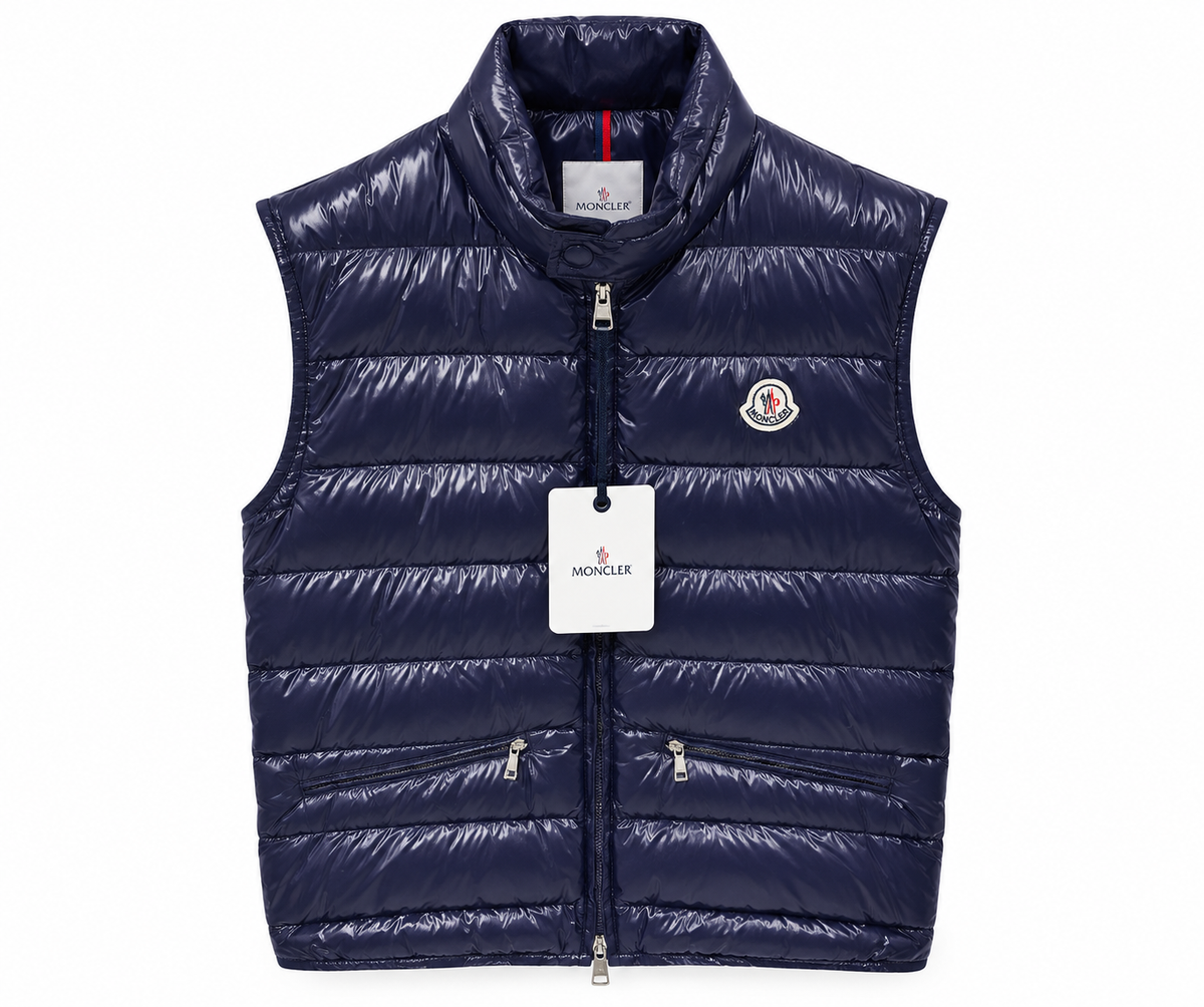 Moncler Quilted Puffer Vest – Navy Blue