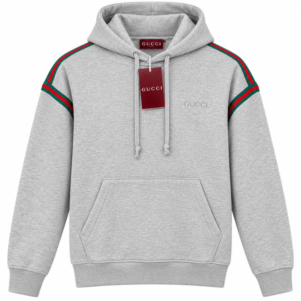 Gucci Web Stripe Pullover Hoodie – Light Grey