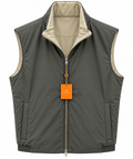 Loro Piana Contrast-Lined Zip-Up Vest – Charcoal Grey & Beige