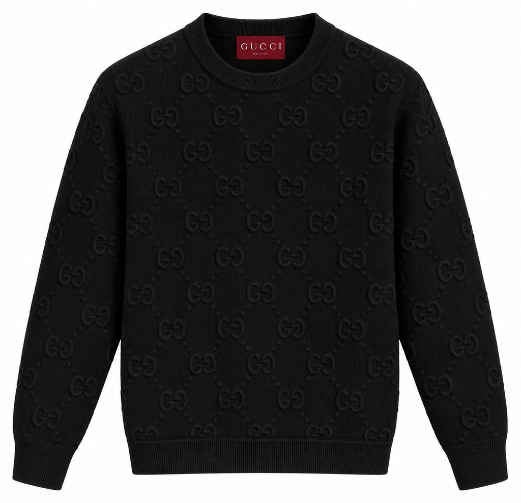 Gucci GG Embossed Knit Sweater – Black