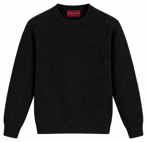 Gucci GG Embossed Knit Sweater – Black