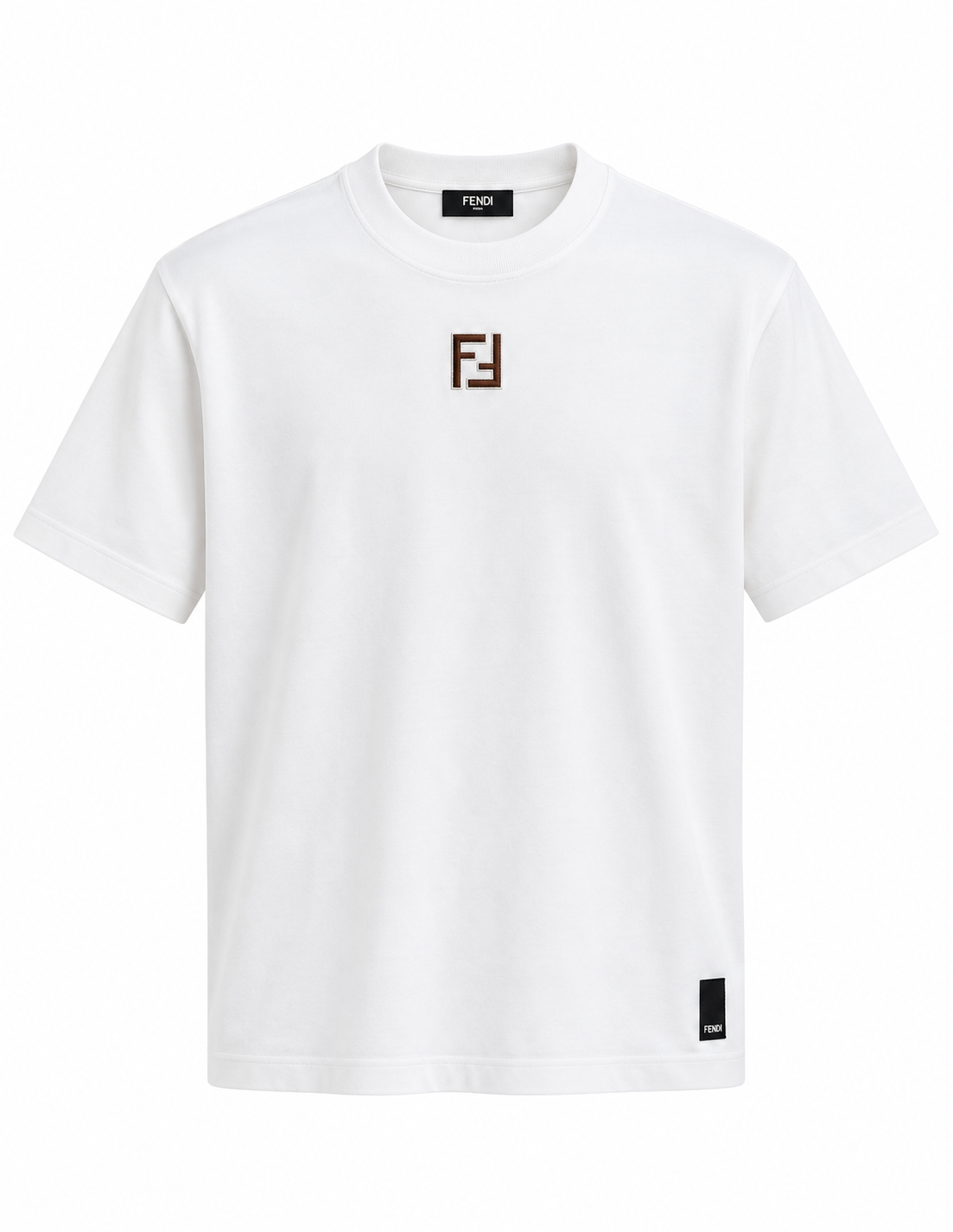 Fendi FF Logo Crewneck T-Shirt – White