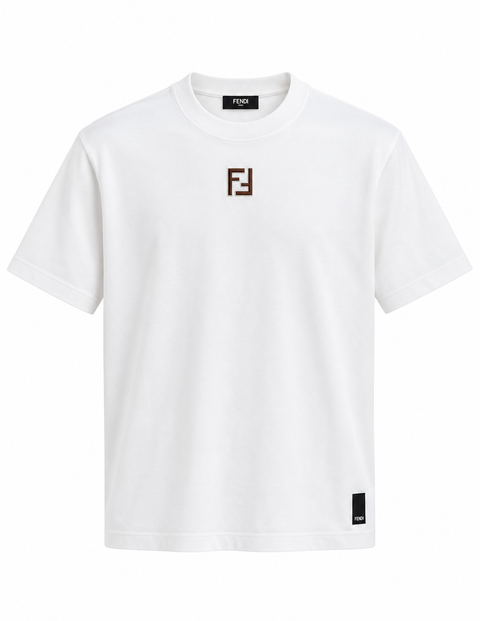 Fendi FF Logo Crewneck T-Shirt – White