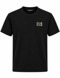 Dolce & Gabbana Logo Plaque Knit T-Shirt – Black