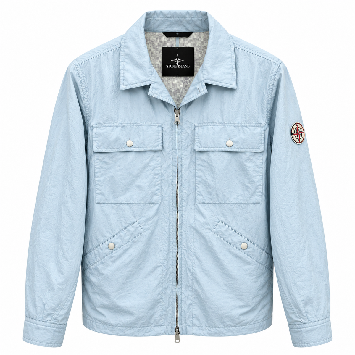 Stone Island Lightweight Overshirt Jacket – Ice Blue