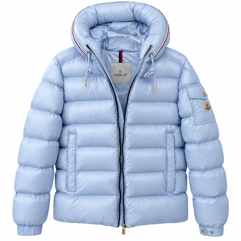 Moncler Hooded Puffer Jacket – Ice Blue