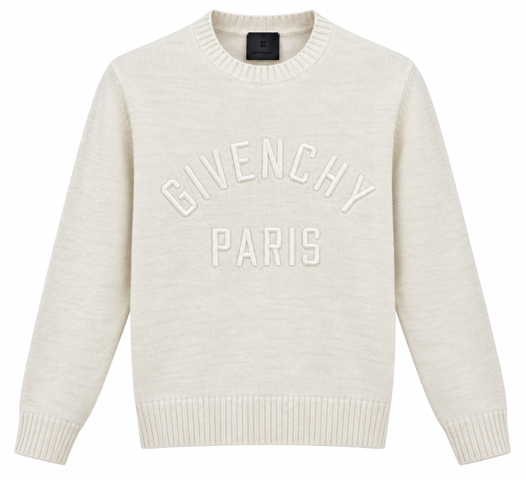 Givenchy Paris Logo Knit Sweater – Ivory White