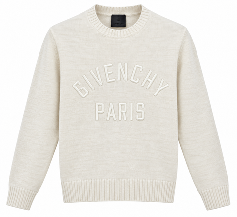 Givenchy Paris Logo Knit Sweater – Ivory White