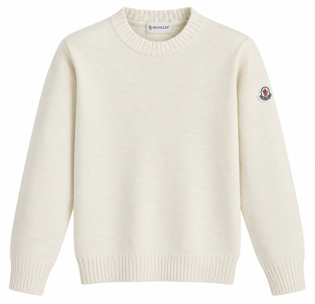 Moncler Logo Patch Knit Sweater – Ivory