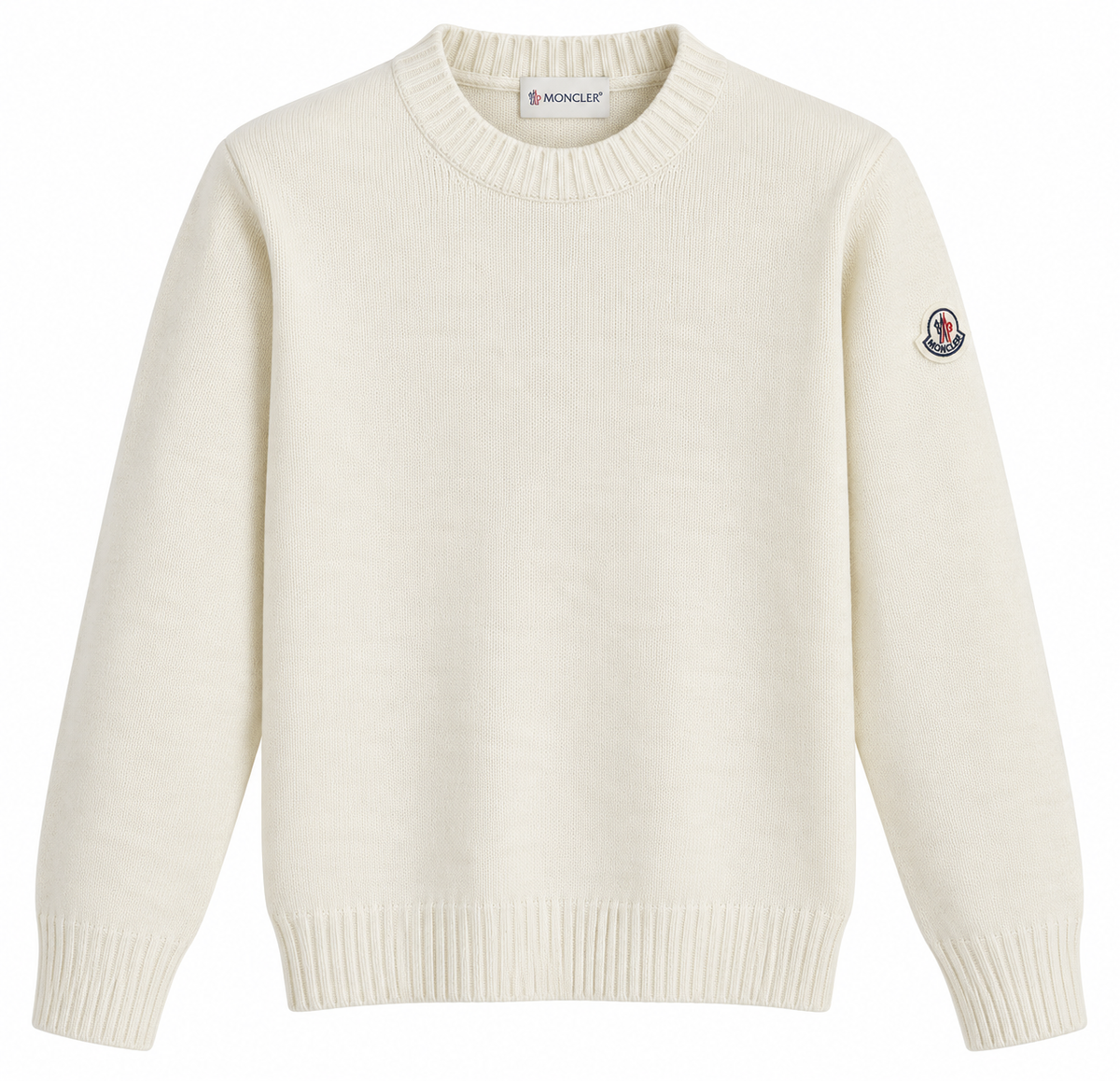 Moncler Logo Patch Knit Sweater – Ivory