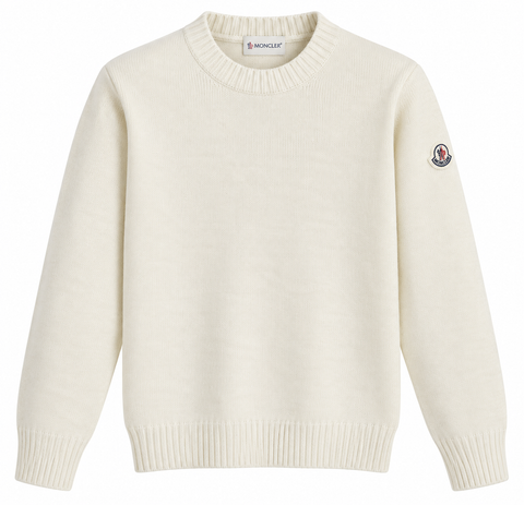 Moncler Logo Patch Knit Sweater – Ivory