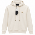 Prada Ivory Triangle Logo Hoodie