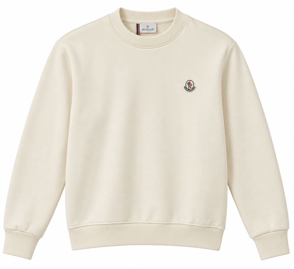 Moncler Cream Logo Crewneck Sweatshirt