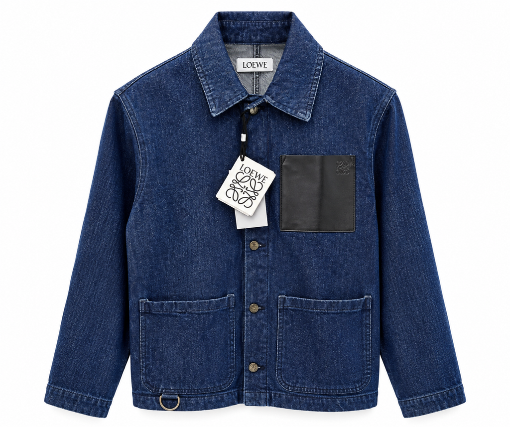 Loewe Leather Pocket Denim Jacket – Indigo Blue