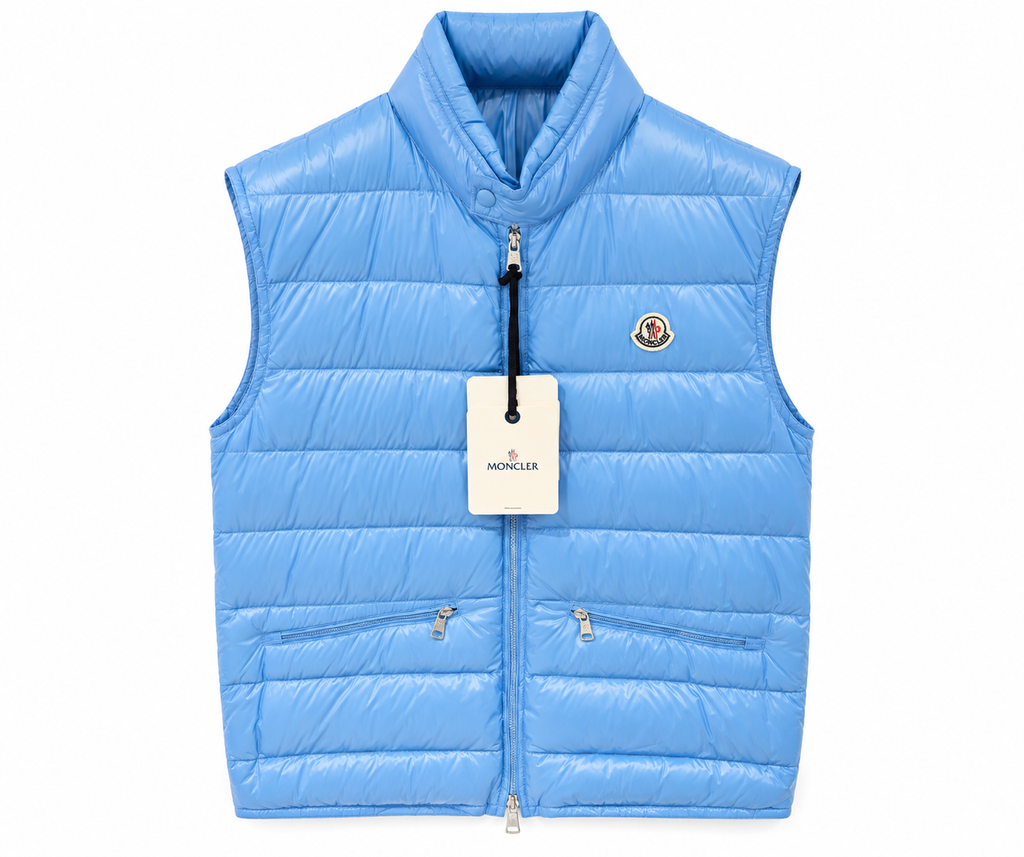 Moncler Quilted Puffer Vest – Sky Blue