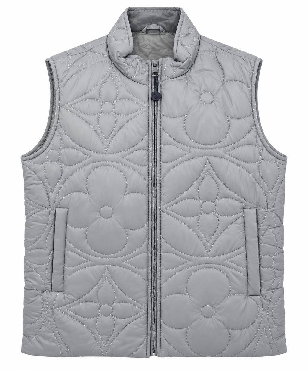 Louis Vuitton Monogram Quilted Puffer Vest – Grey