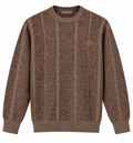 Loro Piana Textured Vertical Stripe Knit Sweater – Brown