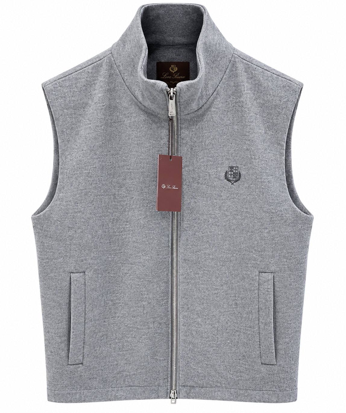 Loro Piana Zip-Up Wool-Blend Vest – Light Grey
