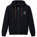 Loro Piana Navy Blue Embroidered Full-Zip Jacket
