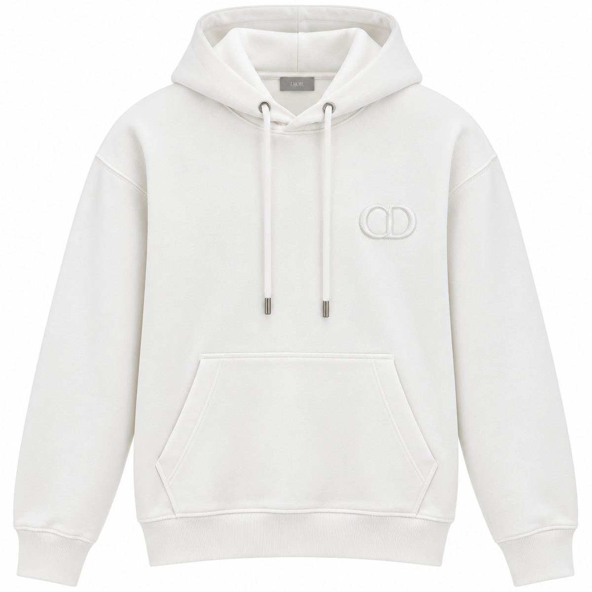 Dior CD Logo Hoodie – Ivory White