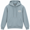 Dior CD Logo Pullover Hoodie – Dusty Blue