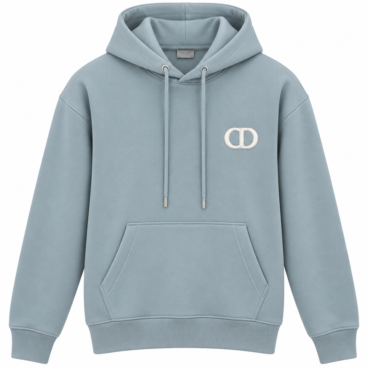 Dior CD Logo Pullover Hoodie – Dusty Blue