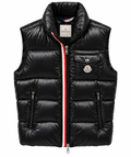 Moncler Quilted Puffer Vest with Chest Pocket – Glossy Black