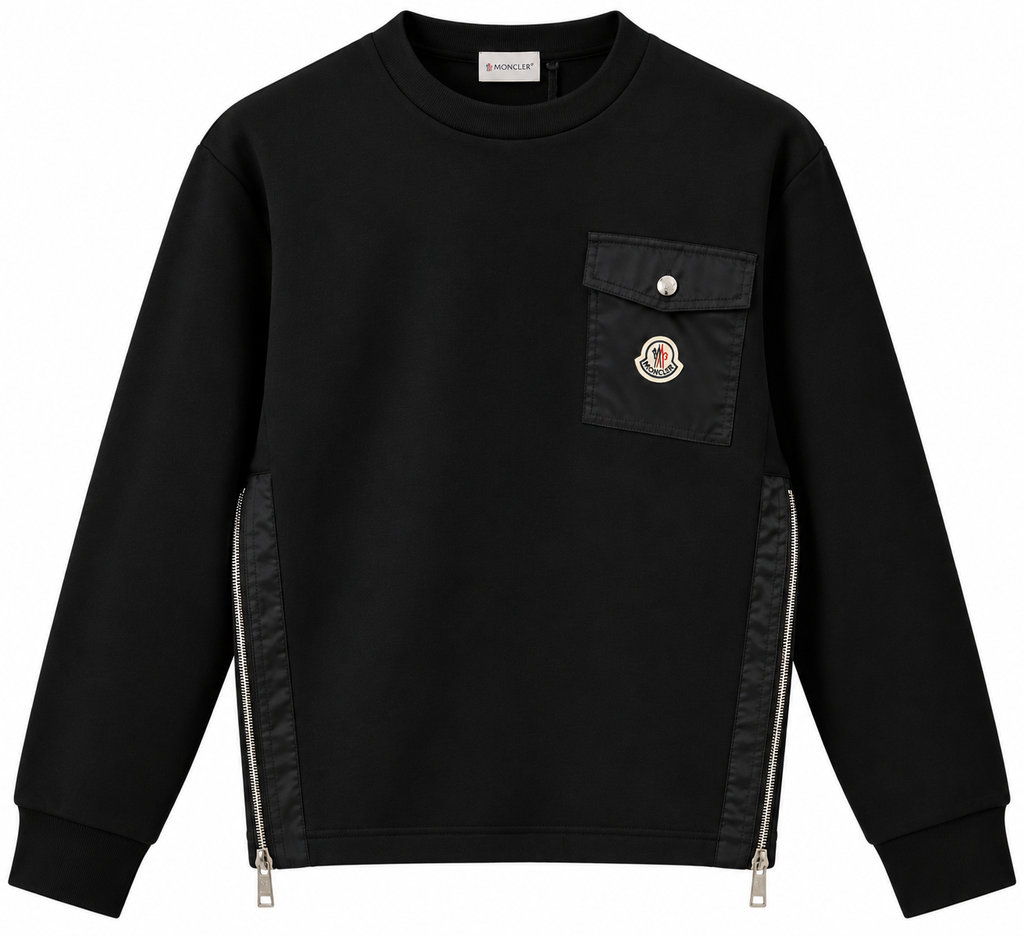 Moncler Black Side-Zip Pocket Sweatshirt