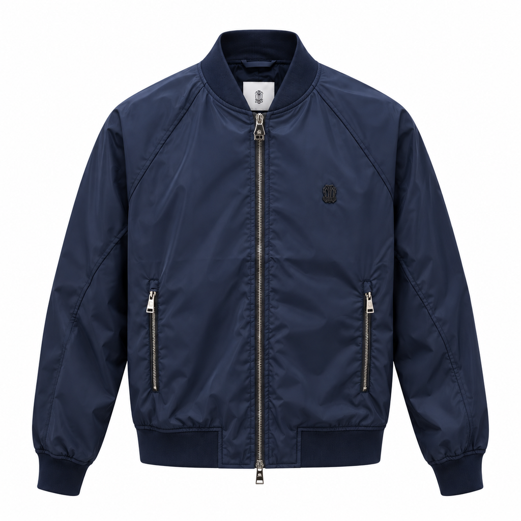 Navy Blue Lightweight Bomber Jacket