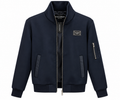 Dolce & Gabbana Logo Plaque Zip-Up Bomber Jacket – Navy Blue