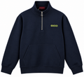 Gucci Navy Blue Half-Zip Sweatshirt with Neon Logo