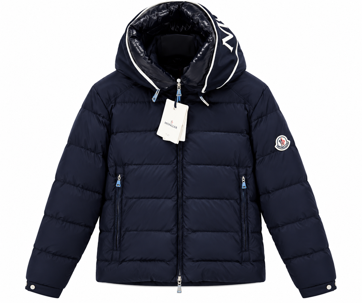 Moncler Hooded Quilted Puffer Jacket – Navy Blue