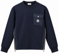 Moncler Navy Blue Side-Zip Pocket Sweatshirt