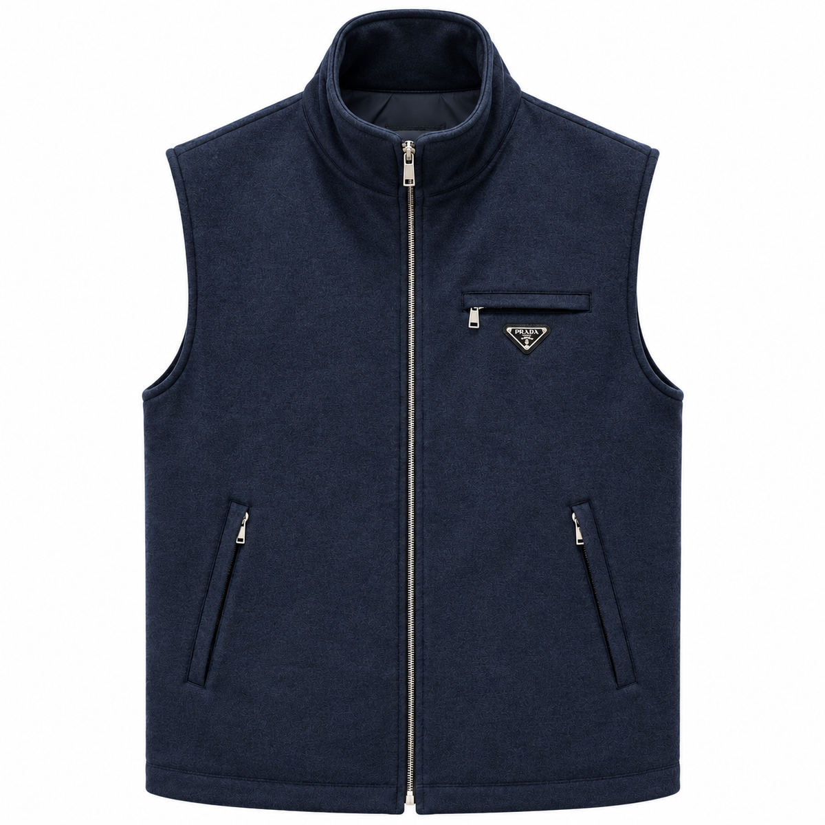 Prada Sleeveless Zip-Up Vest – Navy Blue