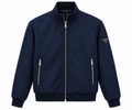 Prada Triangle Logo Zip-Up Bomber Jacket – Navy Blue & Black